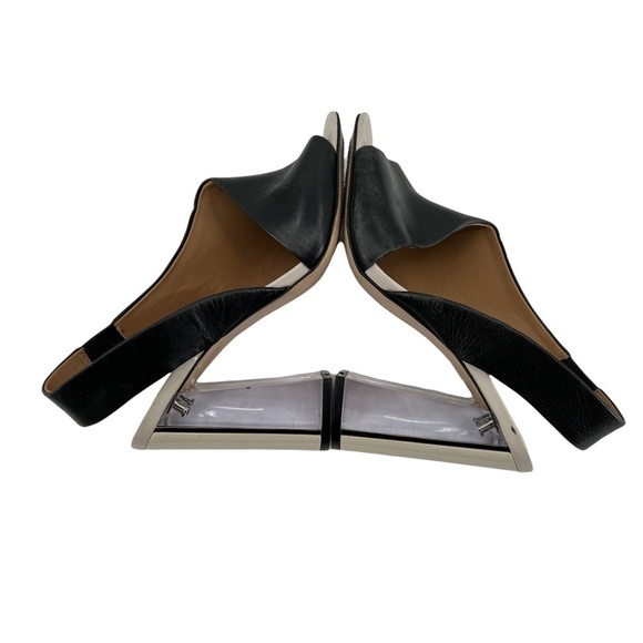 Calvin Klein Black Luxor Linnette Lucite Sling Back Heels Size 6.5 Women’s - Picture 5 of 9